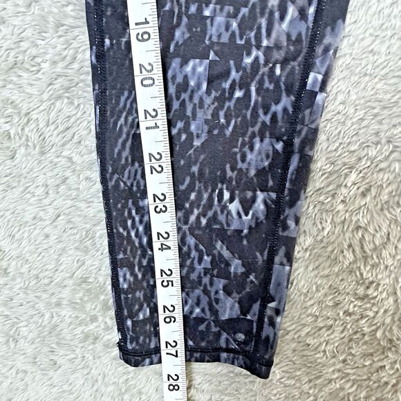 Athleta Womens L Leggings Black Gray Snake Print High Rise Stretch Athleisure - Picture 7 of 12